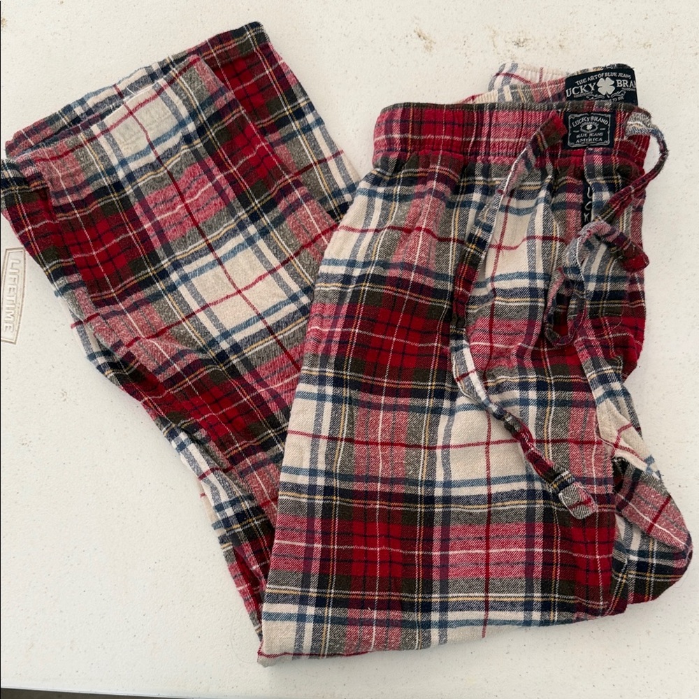 Lucky Brand Red and Blue Plaid Lounge/Pajama Pants - Medium